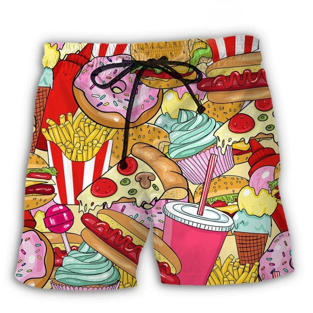 Colorful Junk Food Pop – Beach Short