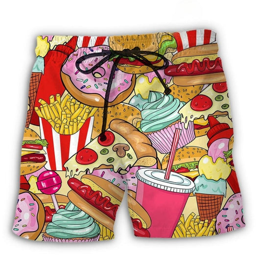 Colorful Junk Food Pop – Beach Short