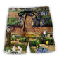 Green Tractor Farm Work Art – Beach Short