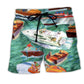Pontoon Boat Summer Love Art – Beach Short