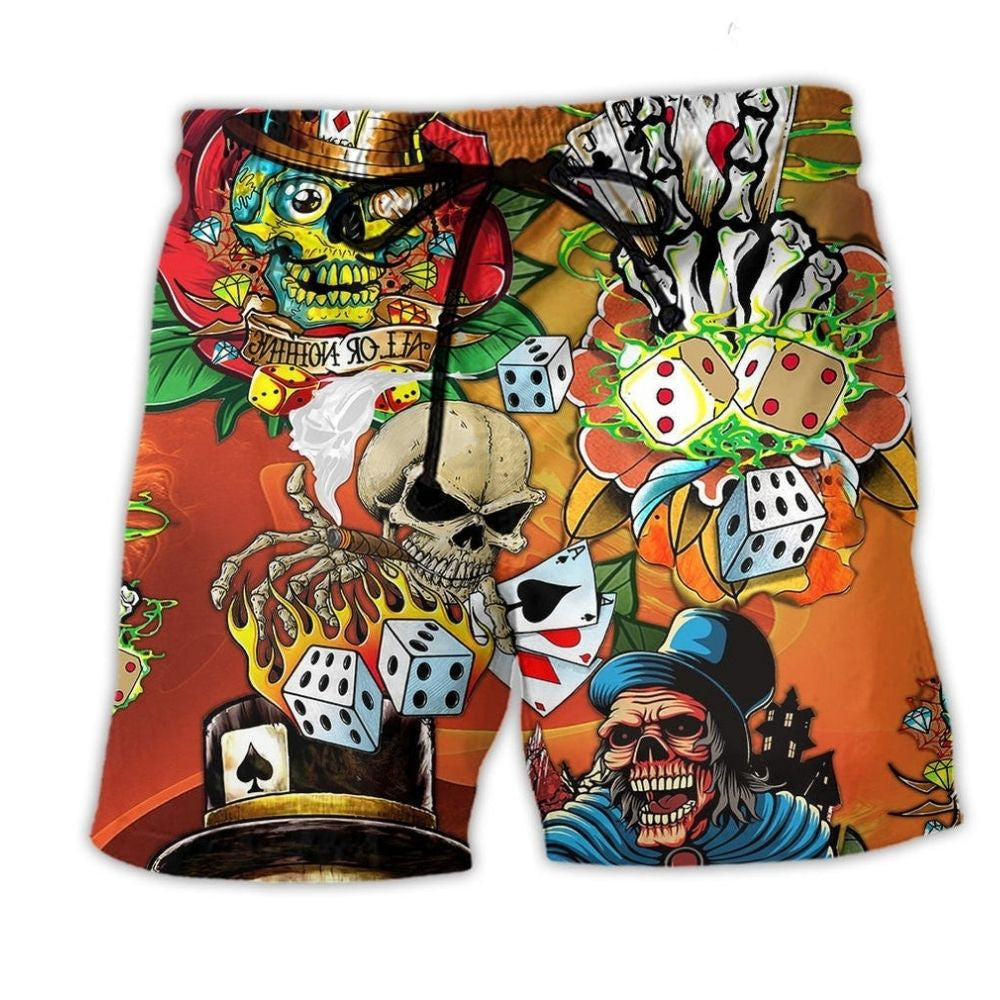 Skull Poker Life Choice Style – Beach Short