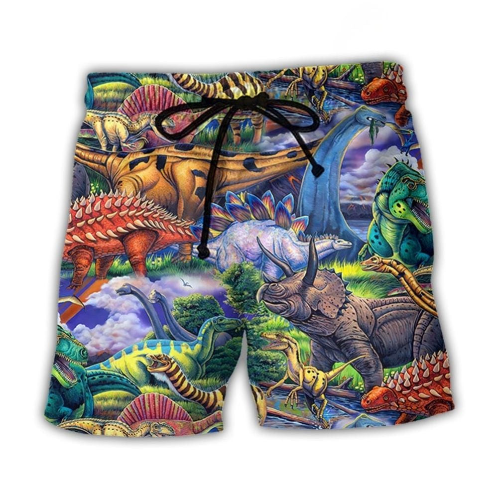 Colorful Dinosaur Art – Beach Short