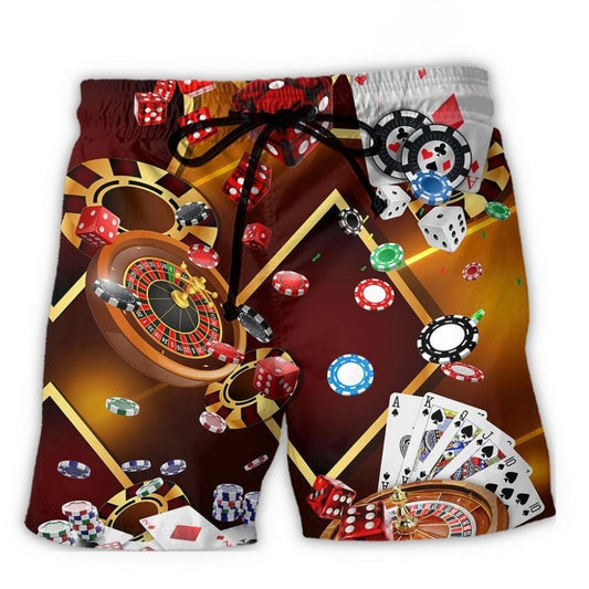 Casino Humor Fun Gambling Art – Beach Short