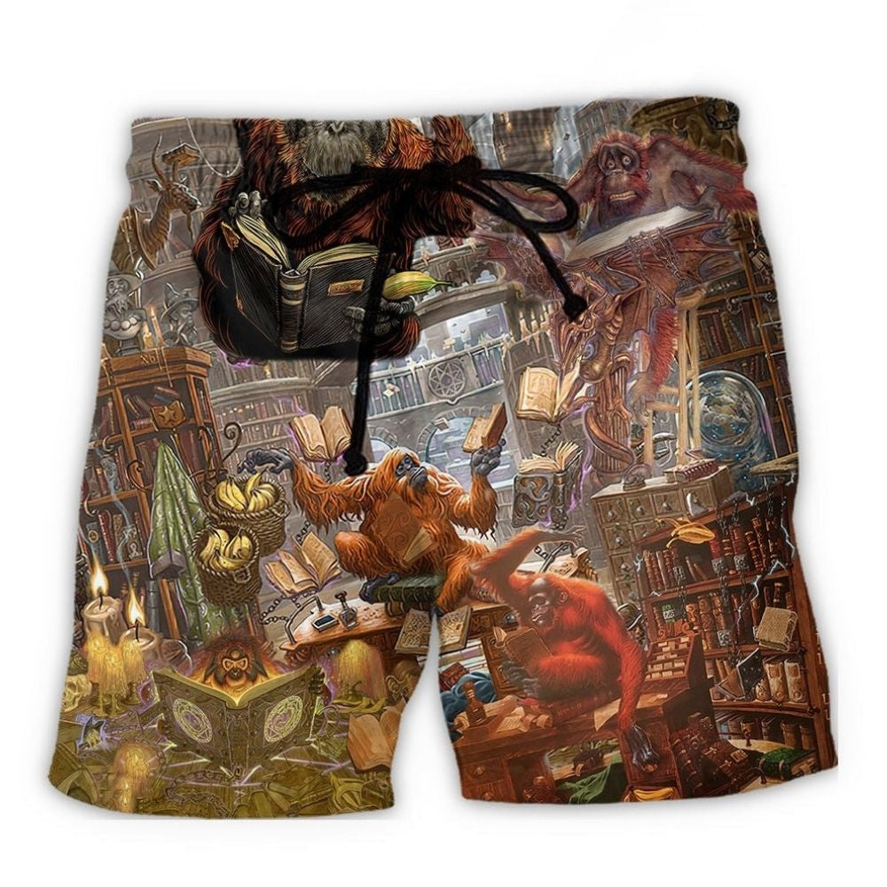 Funny Librarian Book Lover Style - Beach Short