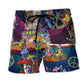 Hippie Skull Couple Vibrant Style – Beach Short