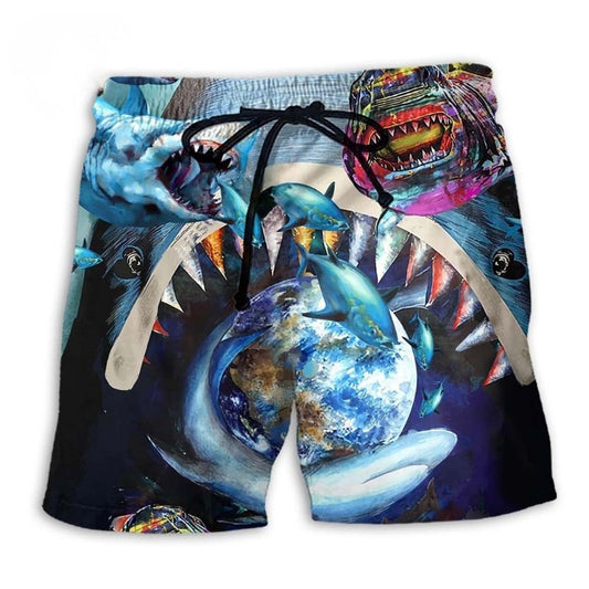 Shark Love Earth Peace Ocean – Beach Short