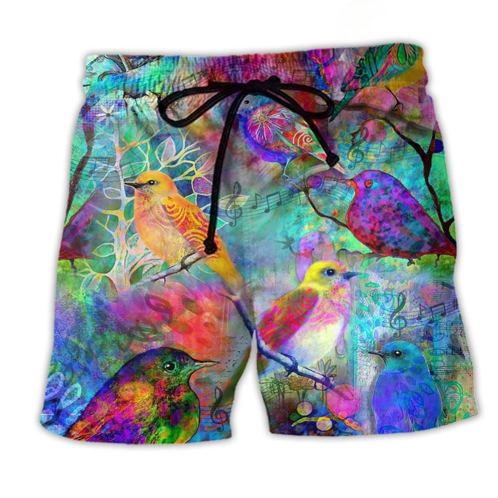 Colorful Bird Flying In The Sky – Beach Short