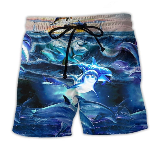 Dolphin Ocean Human Love – Beach Short