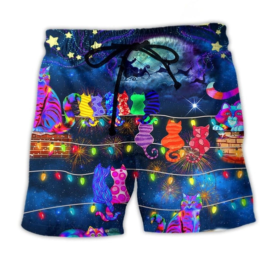 Christmas Cats Rooftop – Beach Short