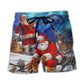 Christmas Santa Night Sky Art – Beach Short
