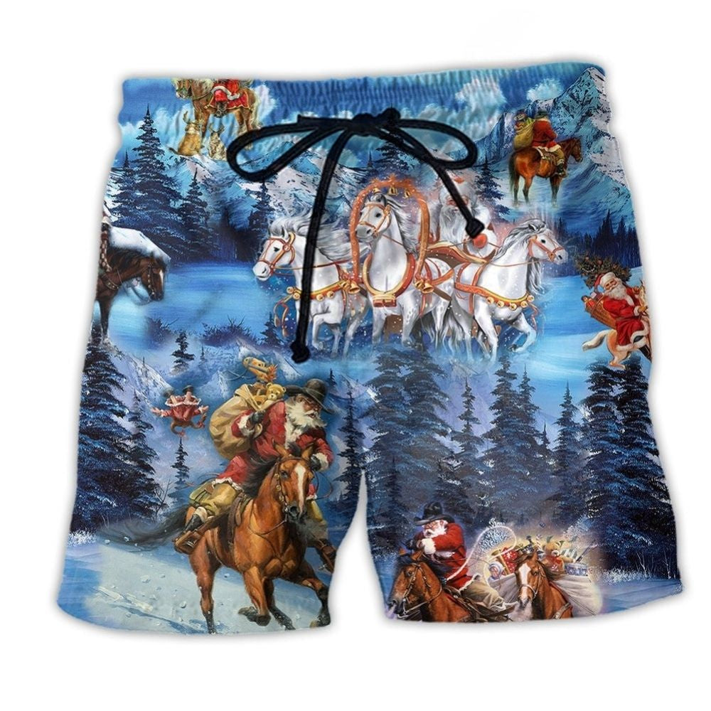 Horse Santa Christmas Cold – Beach Short