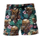 Skull Floral Lover Artistic Design – Beach Short