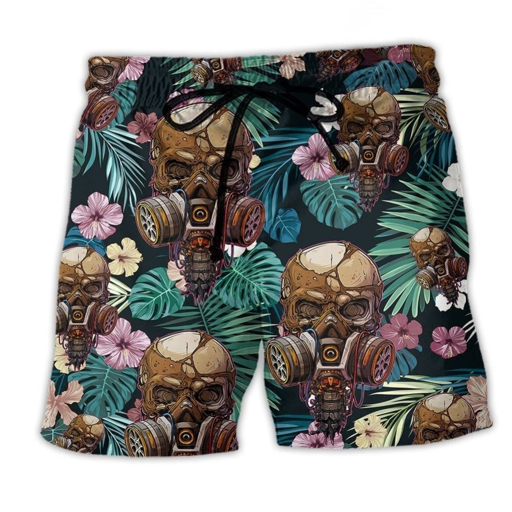 Skull Floral Lover Artistic Design – Beach Short