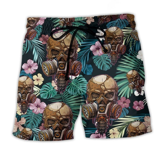 Skull Floral Lover Artistic Design – Beach Short