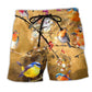 Robin Bird Floral Art – Beach Short