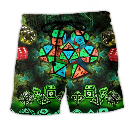Glowing D20 Kaleidoscope Dice – Beach Short