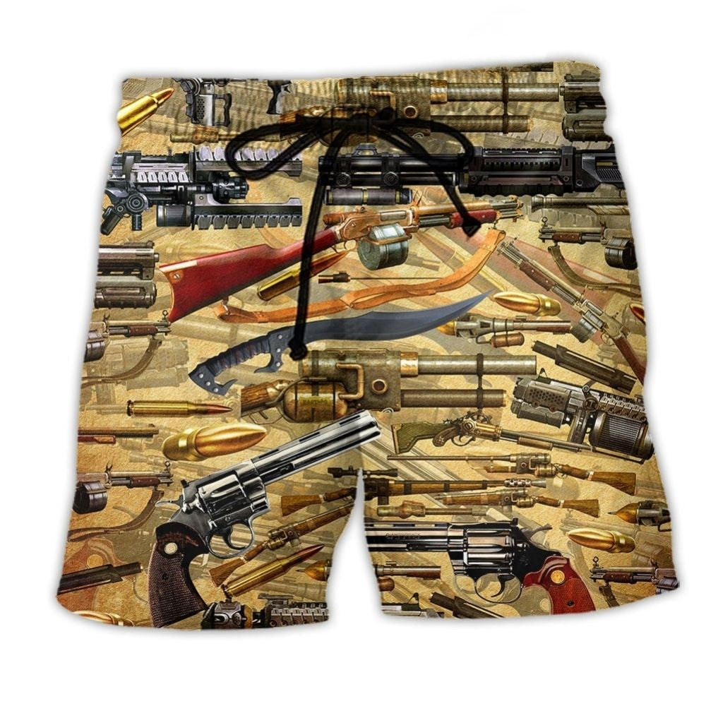 Gun Hold It Right Quote - Beach Short