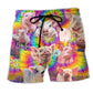Pig Animals Cute Distracted Piggy - Beach Short