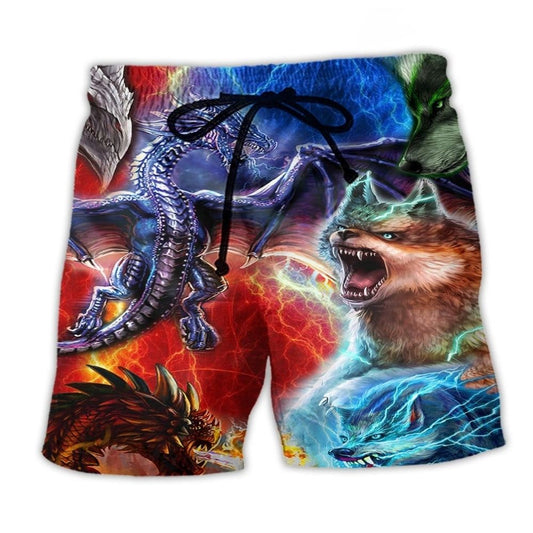 Dragon Wolf Lightning Power – Beach Short
