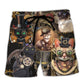 Steampunk Cat Calm Style Art – Beach Short