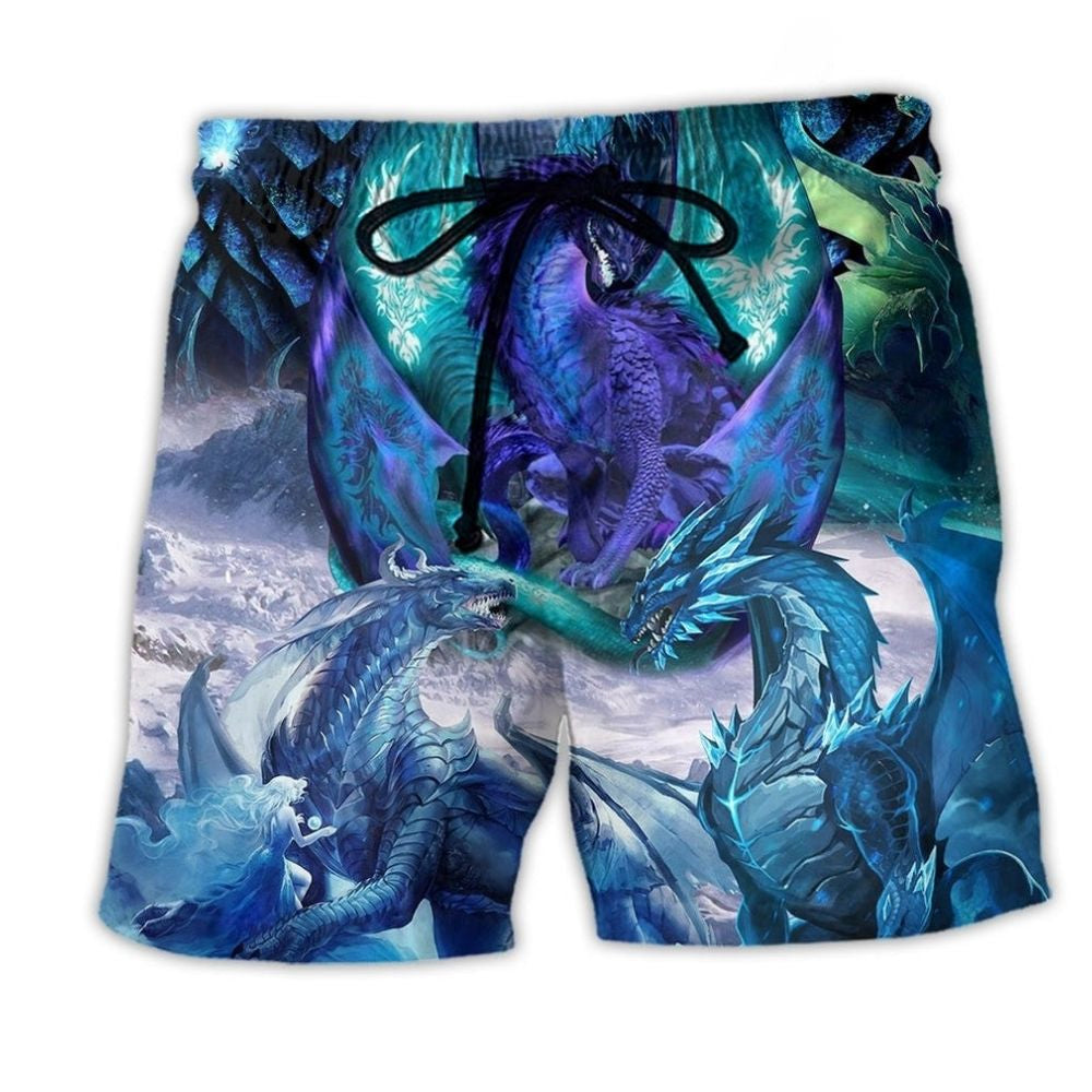 Dragon Colorful Love Life Art – Beach Short