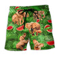 Elephant With Watermelon Funky Summer Art – Beach Short
