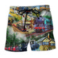 Train Life Journey Village Scene - Beach Short