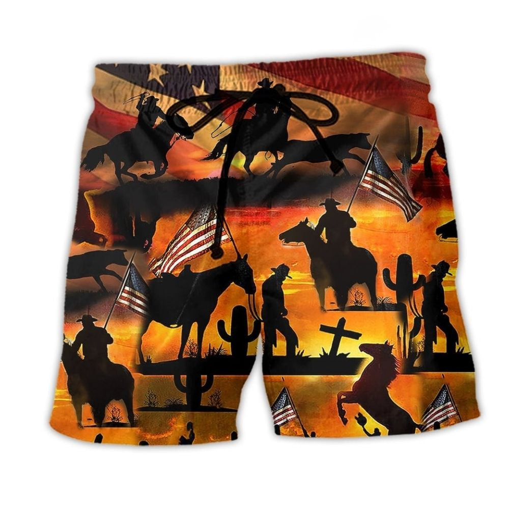 Cowboy American Sunset Life – Beach Short