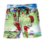 Golf Player Blue Sky Art - Beach Short