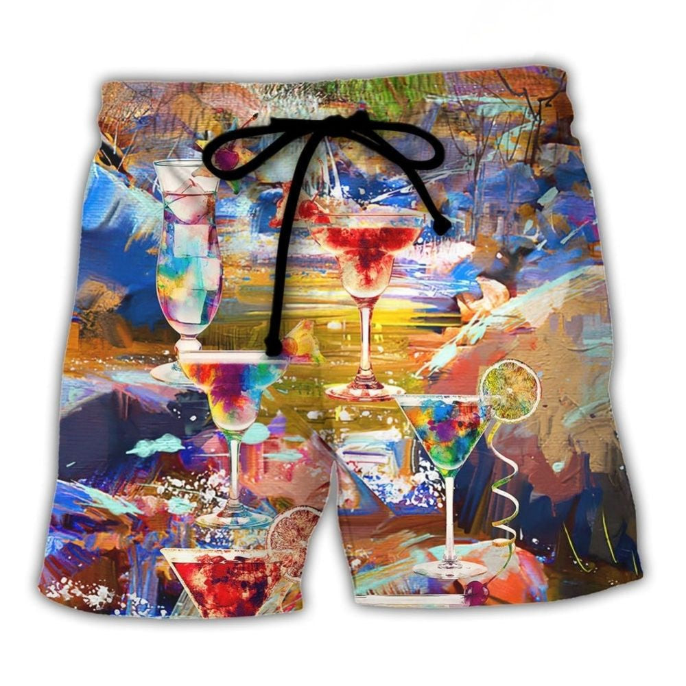 Cocktail Glass Party Vibes – Beach Short