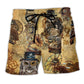 Owl Wisdom Vintage Serious Art – Beach Short