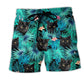 Cat Lover Black Cat Art - Beach Short