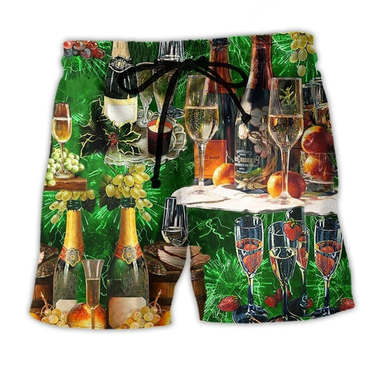 Wine Lover Green Art – Beach Short