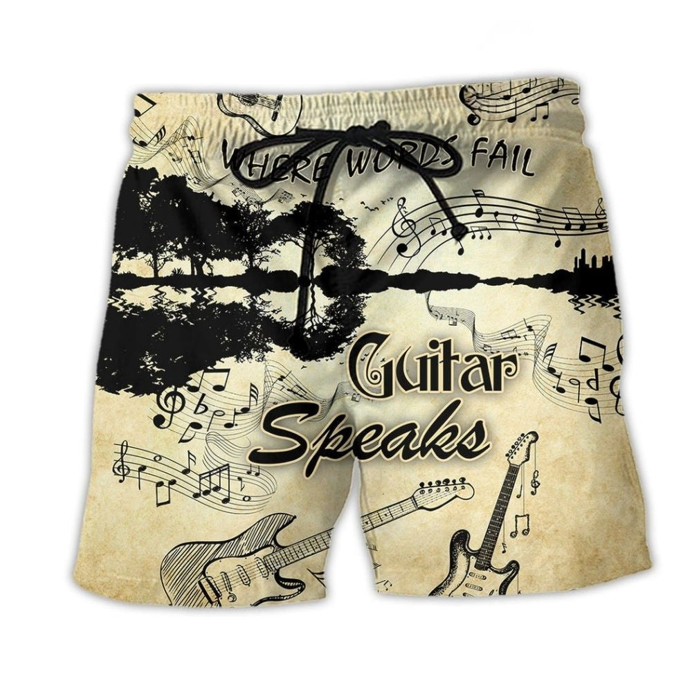 Guitar Music Speaks Love – Beach Short
