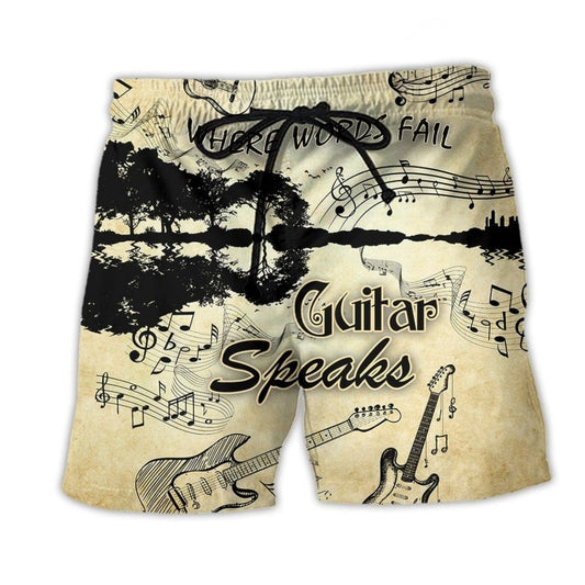 Guitar Music Speaks Love – Beach Short