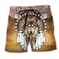 Native Wolf King Feather Art – Beach Short