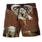 Elephant Leather Texture Bold Art Style – Beach Short