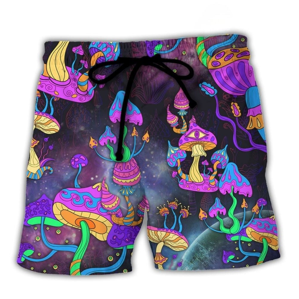 Hippie Mushroom Free Spirit Art - Beach Short