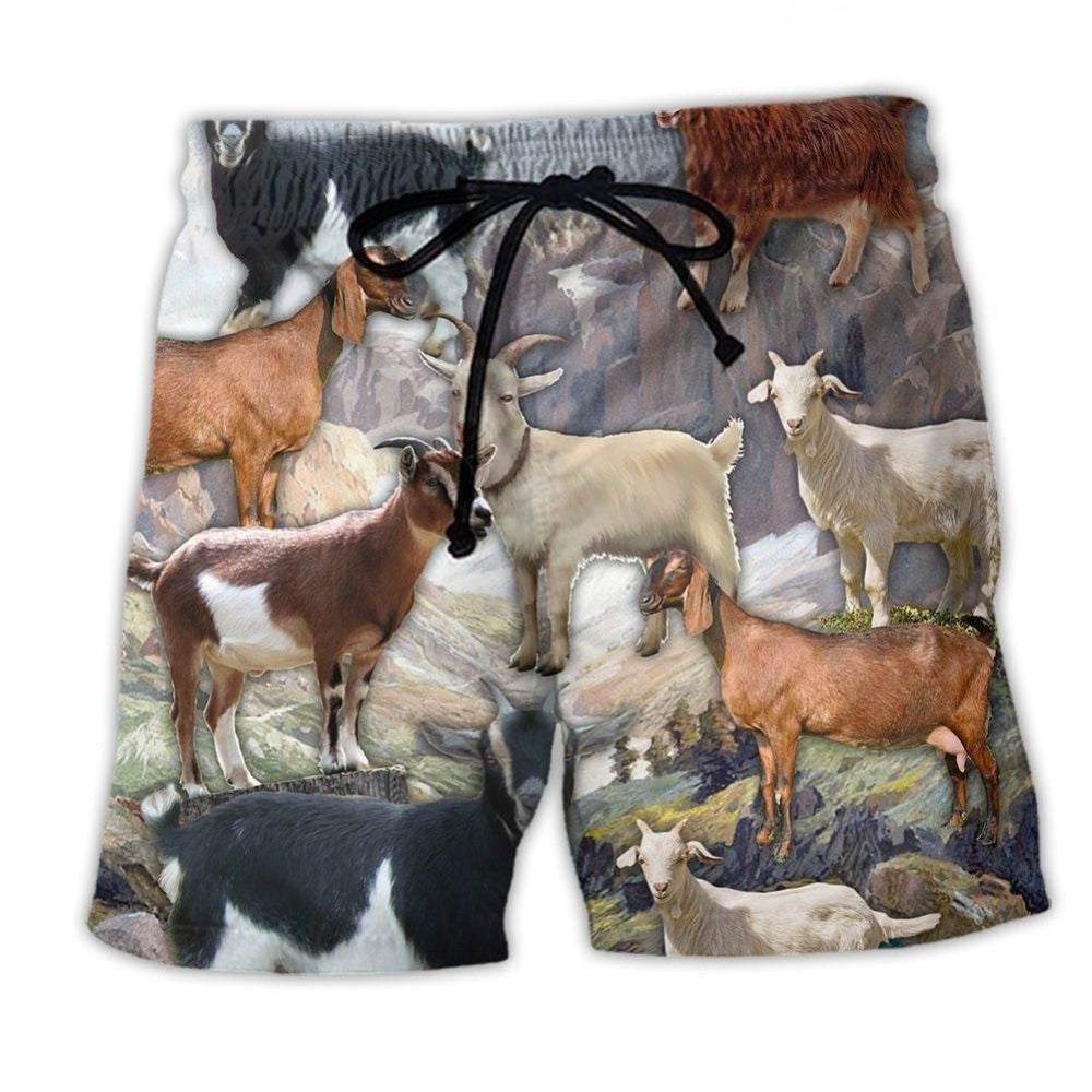 Mountain Goat Classic Nature Art – Beach Short