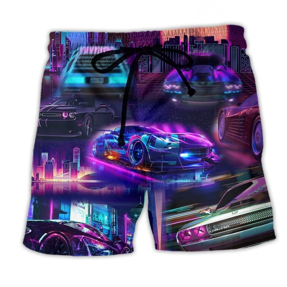 Sports Car Lifestyle Quote Art – Beach Short
