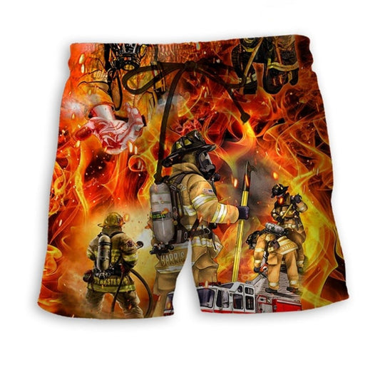 Firefighter Danger Courage Art – Beach Short