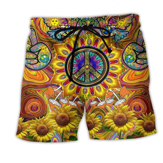 Hippie Sunflower Sunshine Love - Beach Short
