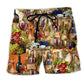 Wine Sip Funny Colorful – Beach Short