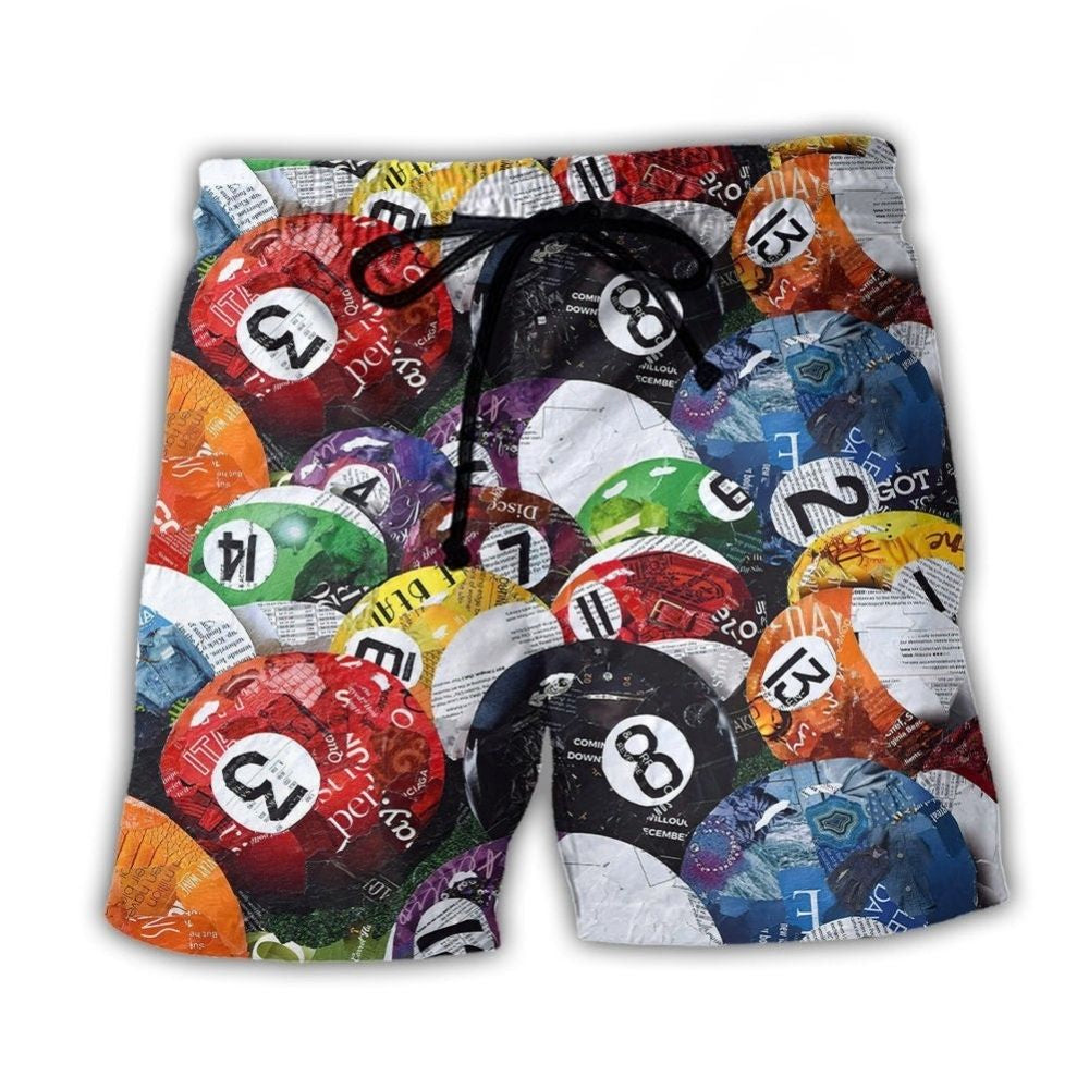 Classic Billiard Balls Pool Play Art – Beach Short