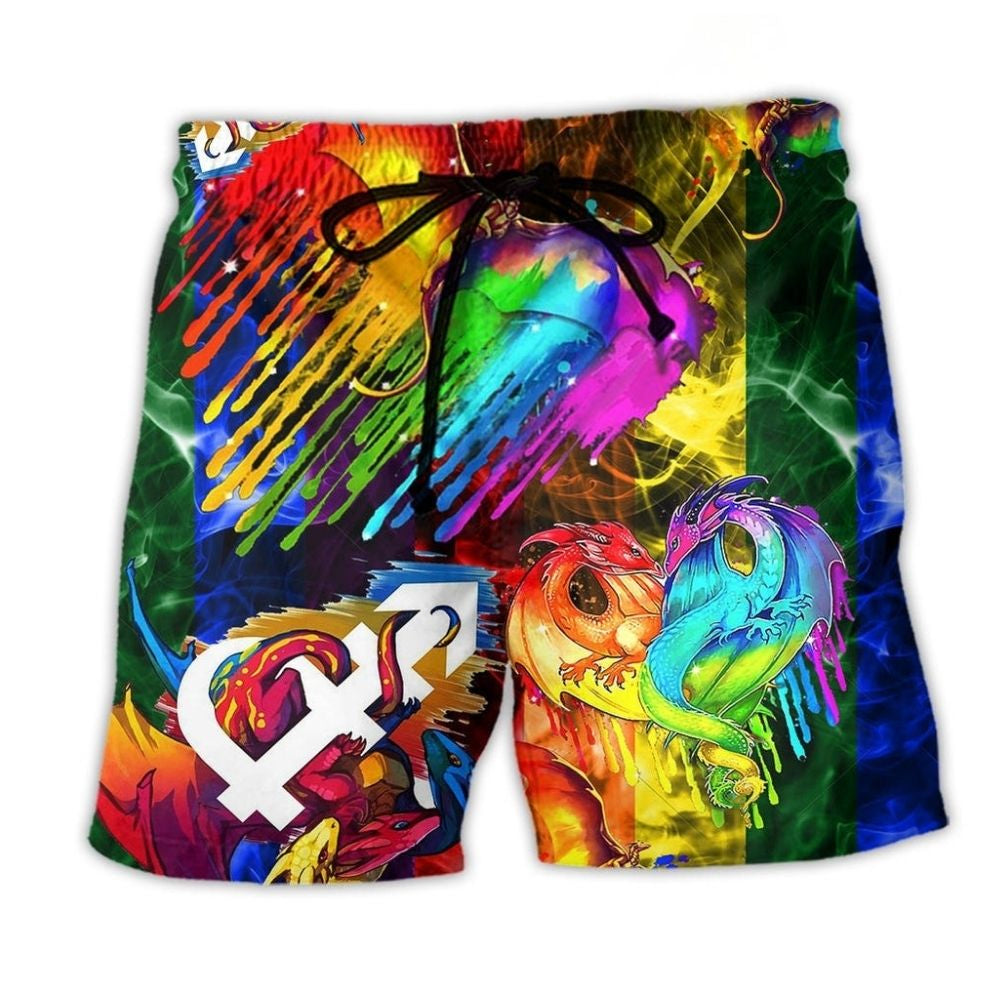 LGBT Rainbow Dragon Love Pride – Beach Short