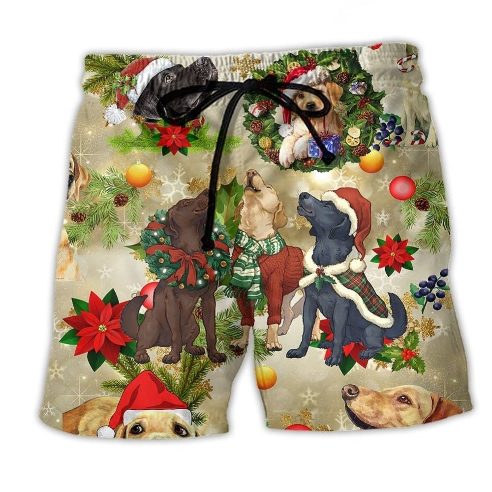 Labrador Christmas Dog Love - Beach Short