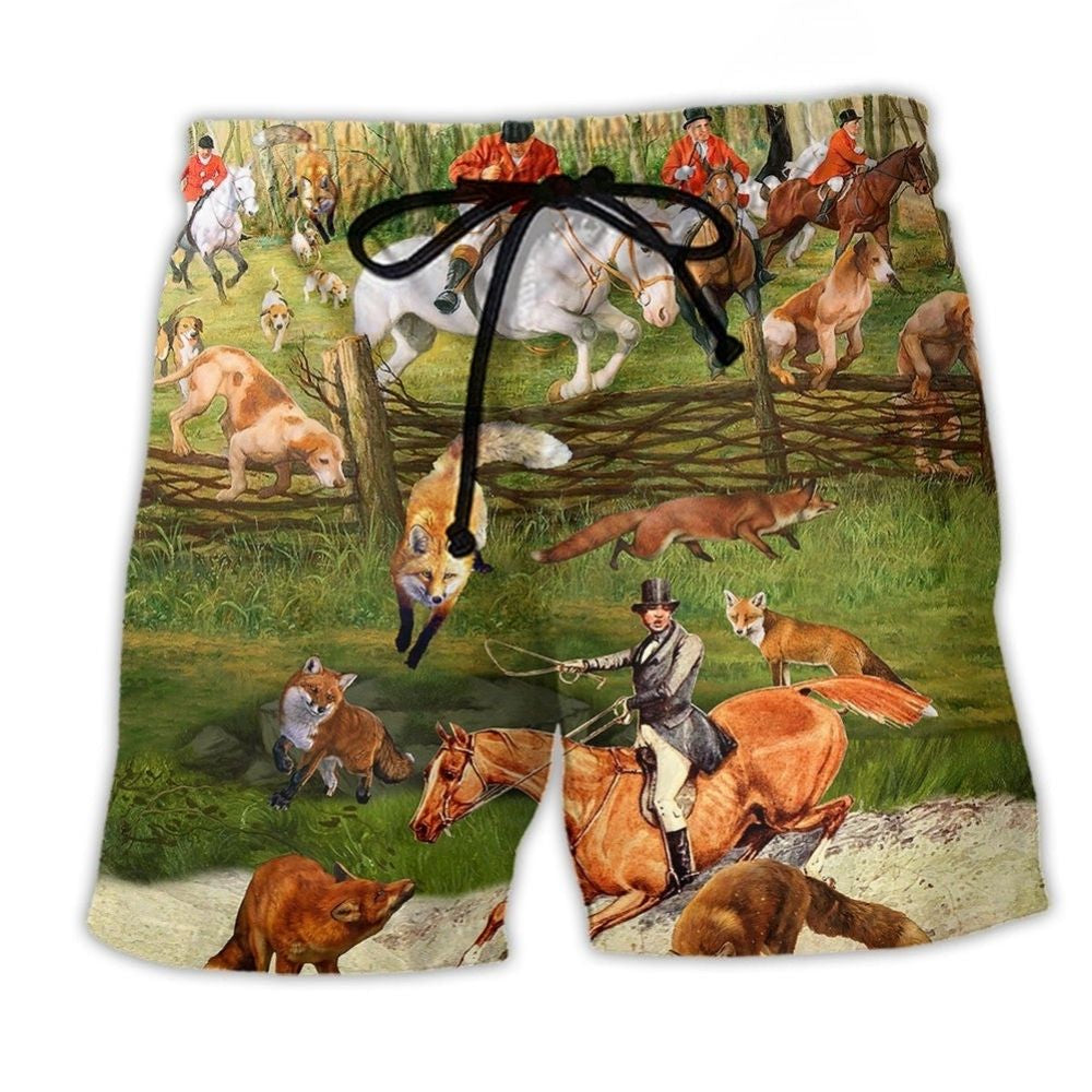 Fox Hunting Humor Weekend Art – Beach Short