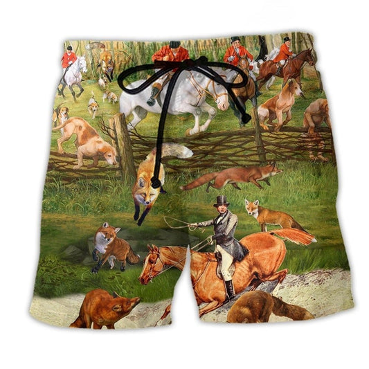 Fox Hunting Humor Weekend Art – Beach Short