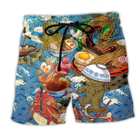 Ramen Food Humor Fixes Everything - Beach Short
