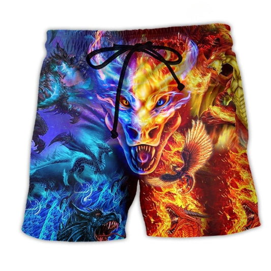 Dragon Fire And Water Fantasy – Beach Short